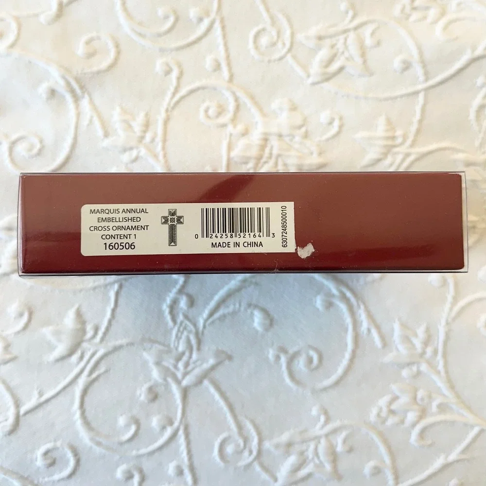 Vintage 2000s Marquis by Waterford Embellished Crystal Cross Ornament New in Box